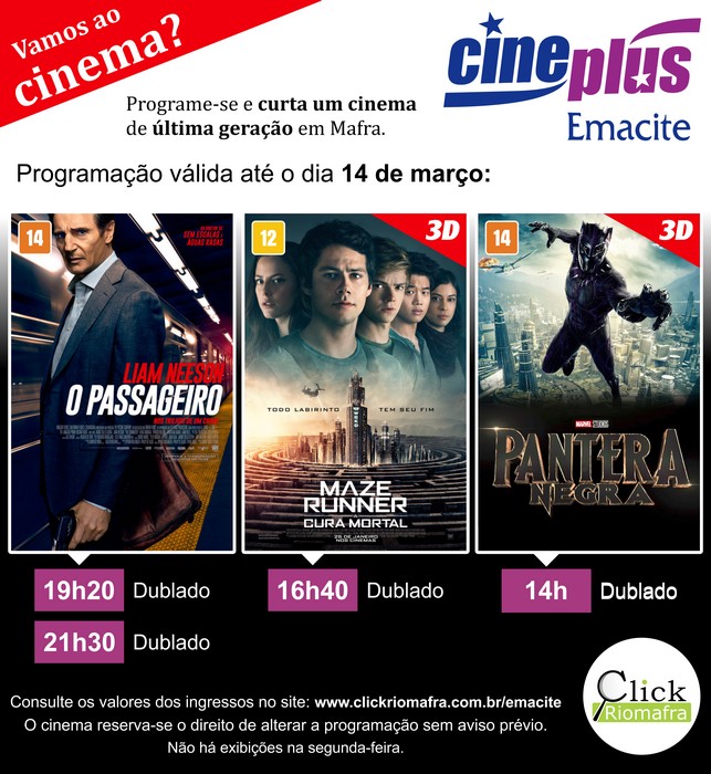 O Passageiro, Maze Runner e Pantera Negra (07 mar 2018)