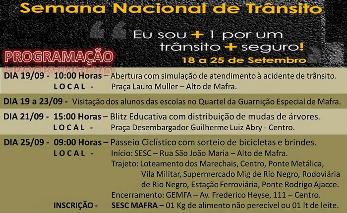 PM de Mafra promoverá atividades na Semana Nacional de Trânsito (1)